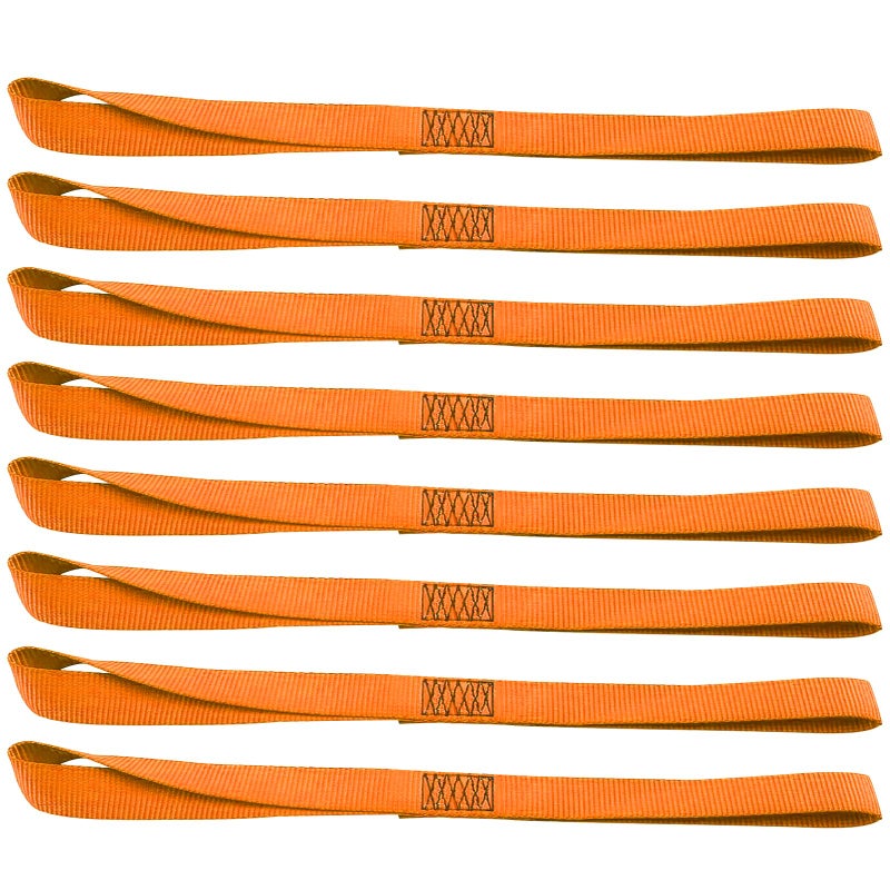 XSTRAP STANDARD Soft Loop Tie-Down Straps 8PK 1-1/16 x 18 inches - 3600LB Breaking Strength, Loops for Securing Trailering of Bikes, ATV, UTV, Motorcycles, Scooters, Dirt Bikes, Lawn Equipment, Orange - Image 1